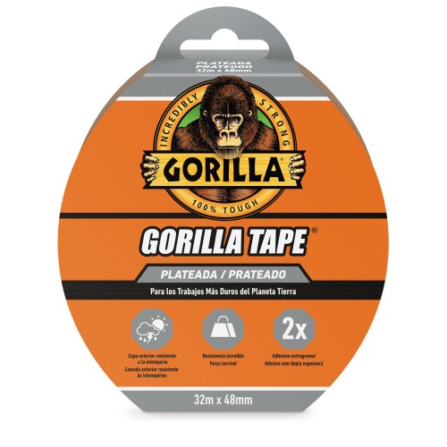 CINTA AMERICANA REFORZADA GORILLA TAPE PLATA